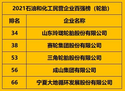 5家輪胎企業(yè)，上榜百?gòu)?qiáng)榜！