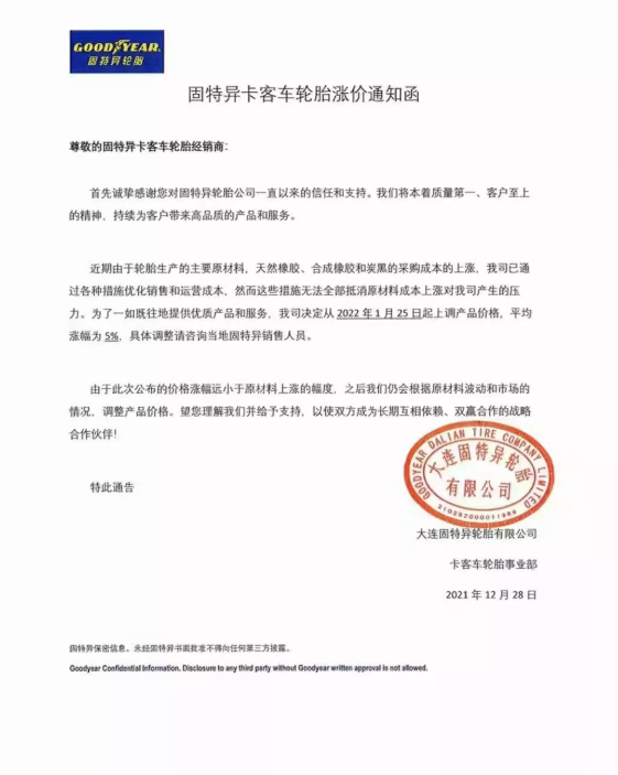 固特異漲價 固特異漲價