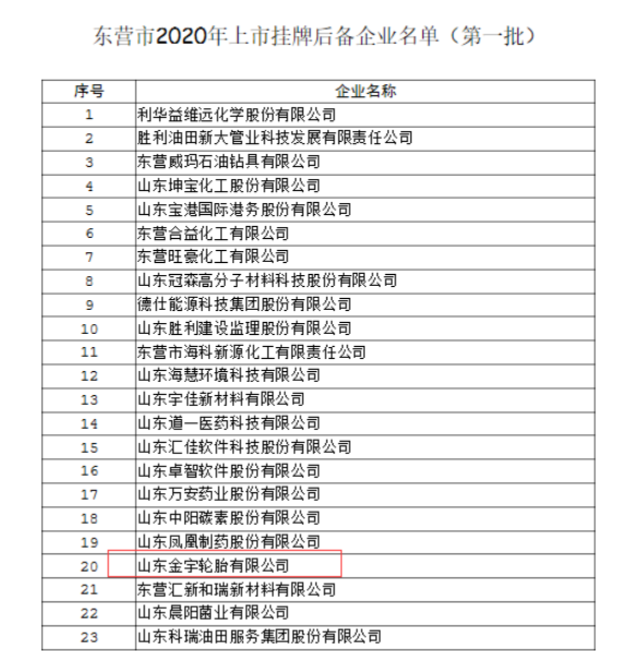 金宇輪胎上市工作，進一步加快