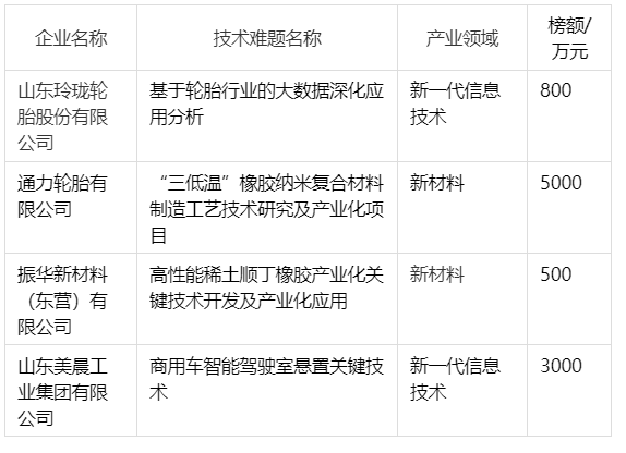 輪胎項目攻關(guān)，5000萬元邀您揭榜！
