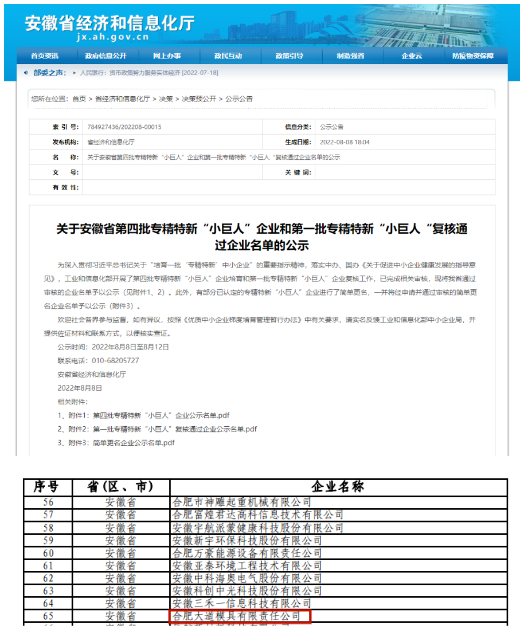 主席團(tuán)企業(yè)，上榜國家級“小巨人”名單