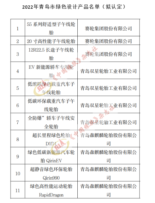 賽輪、雙星、森麒麟……11款輪胎上榜