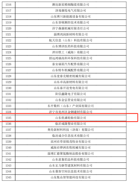 　高新技術(shù)企業(yè)的認定，是對山東優(yōu)盛輪胎有限公司研發(fā)實力、技術(shù)實力、綜合實力等多方面的認可，也是對山東優(yōu)盛輪胎有限公司堅持科技創(chuàng)新、技術(shù)創(chuàng)新的肯定。