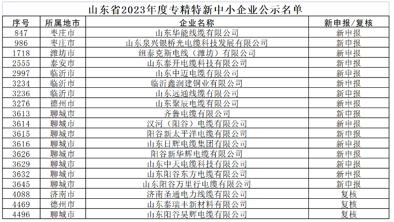 這些企業(yè)涉及多個(gè)領(lǐng)域，包括電纜制造、新材料、建材等。入選企業(yè)中，山東華能線纜有限公司、山東泉興銀橋光電纜科技發(fā)展有限公司、紐泰克斯電線(濰坊)有限公司等電線電纜企業(yè)榜上有名。