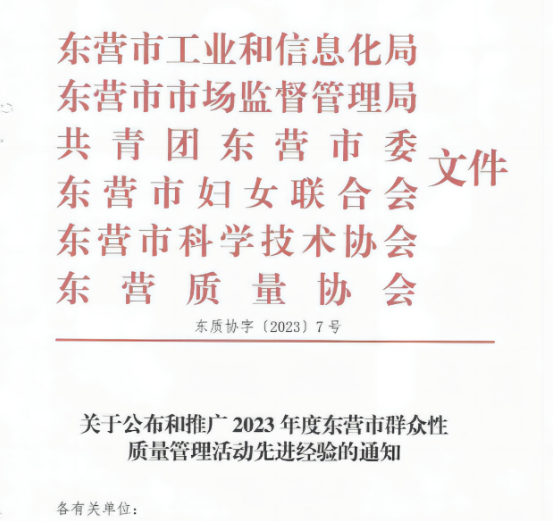 耐斯特炭黑在東營市群眾性質量管理活動中斬獲多項榮譽