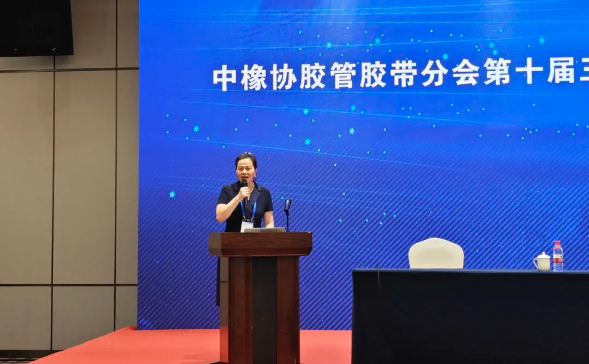 10月18日的論壇上，19名專家、學(xué)者、企業(yè)家從近些年中國(guó)經(jīng)濟(jì)發(fā)展的趨勢(shì)，膠管膠帶發(fā)展變化，數(shù)字化的改革，技術(shù)的變革等進(jìn)行了交流。三力士股份有限公司董事長(zhǎng)吳瓊瑛主持了此次會(huì)議，并就“三力士數(shù)智化發(fā)展之路”作了專題報(bào)告，詳細(xì)介紹了公司在數(shù)字化建設(shè)方面的取得的成就和發(fā)展方向。